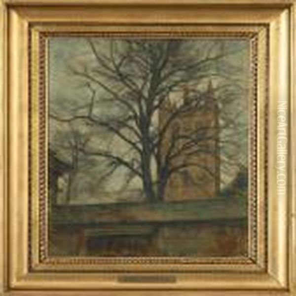 Scenery From Newcollege, Oxford Oil Painting by Svend Hammershoi