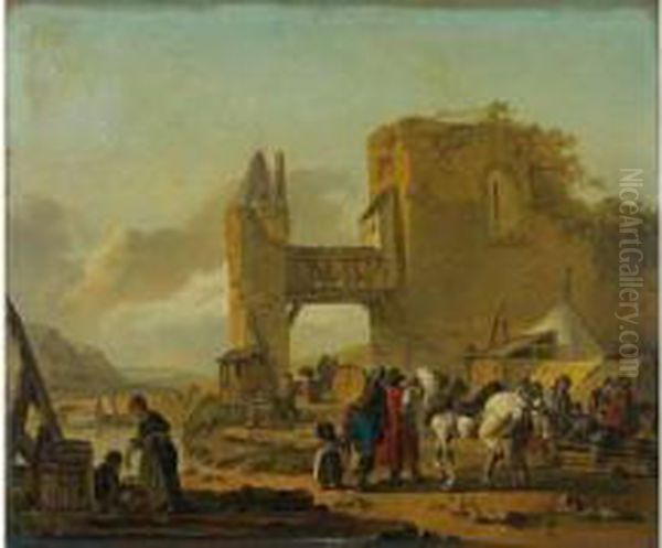 La Halte Des Cavaliers Oil Painting by Michel Hamon-Duplessis