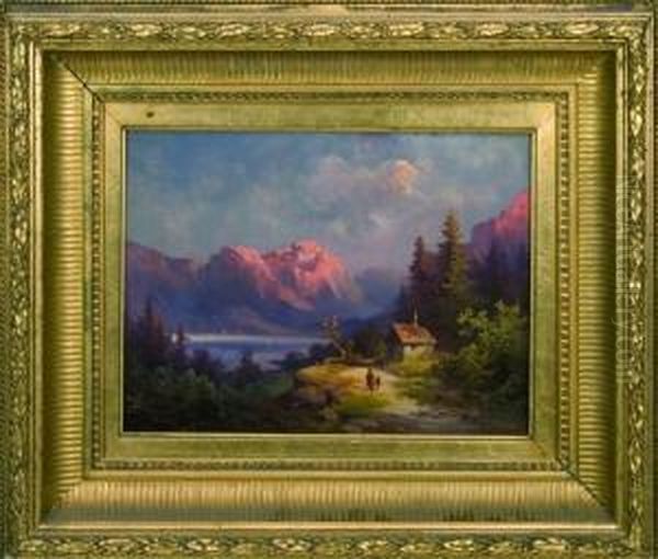 Sommertag In Den
 Alpen Oil Painting by Guido Hampe