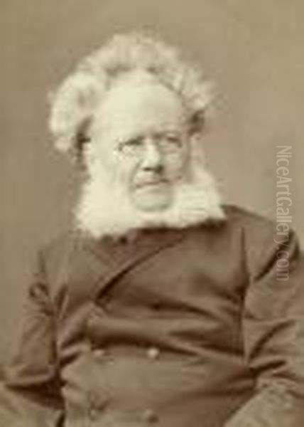 Henrik Ibsen Oil Painting by Hanfstaengl, Franz