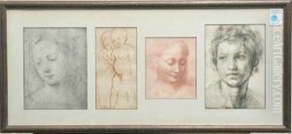 Portrait Sketches Oil Painting by Hanfstaengl, Franz