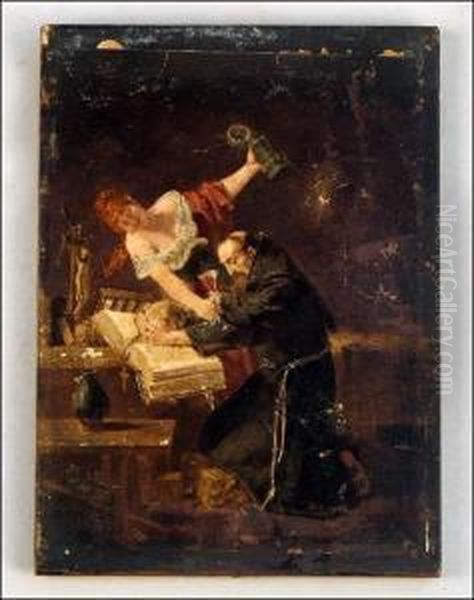 Franz Hanfstaengl (late Nineteenth/early Twentieth-century)seducing The Monk Oil Painting by Hanfstaengl, Franz