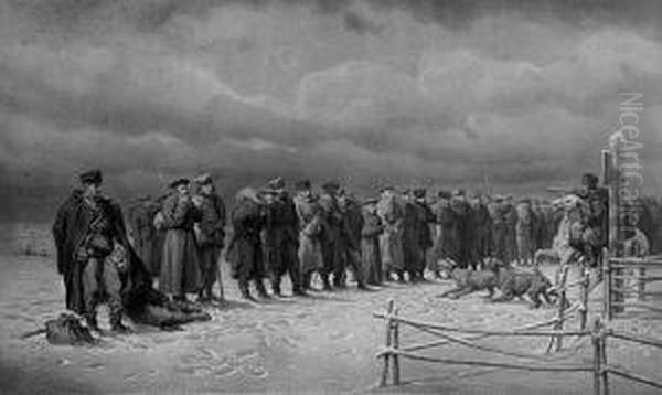 Pochod Na Sybir Oil Painting by Hanfstaengl, Franz