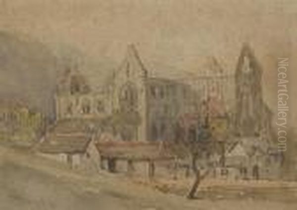 Tintern Abbey Oil Painting by Charles E. Hannaford