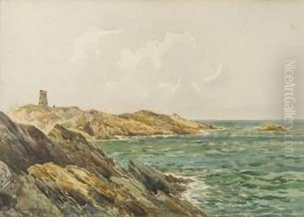 Coastal Scene, Anglesey Oil Painting by Charles E. Hannaford