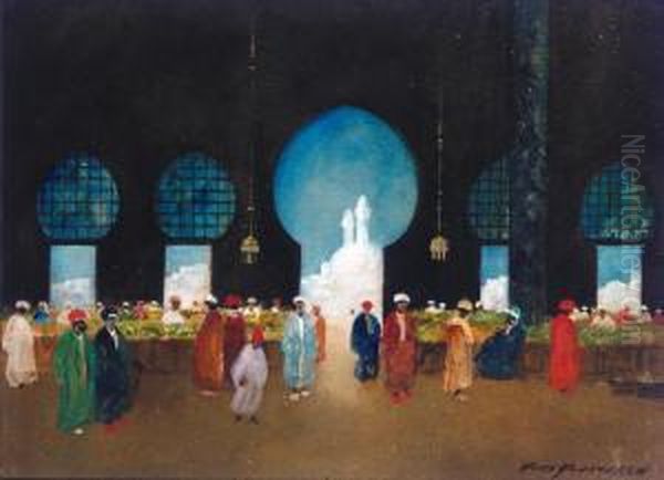 Eastern Market Oil Painting by Hans Jacob Hansen