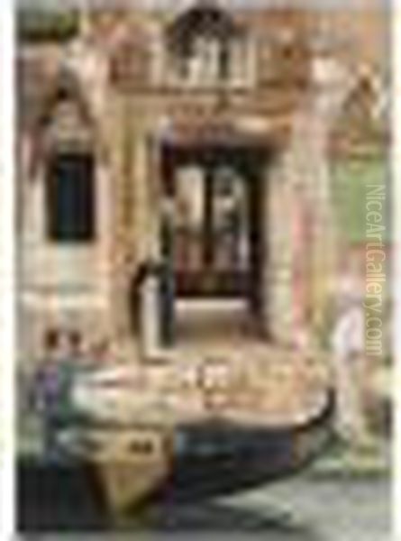 Joseph , Arazzia S.gregorio, 
Venezia Portal, Signed, Inscribed And Dated '87, Oil On Canvas, 65 X 46 
Cm.; 25 1/2 X 18 In Oil Painting by Josef Theodor Hansen