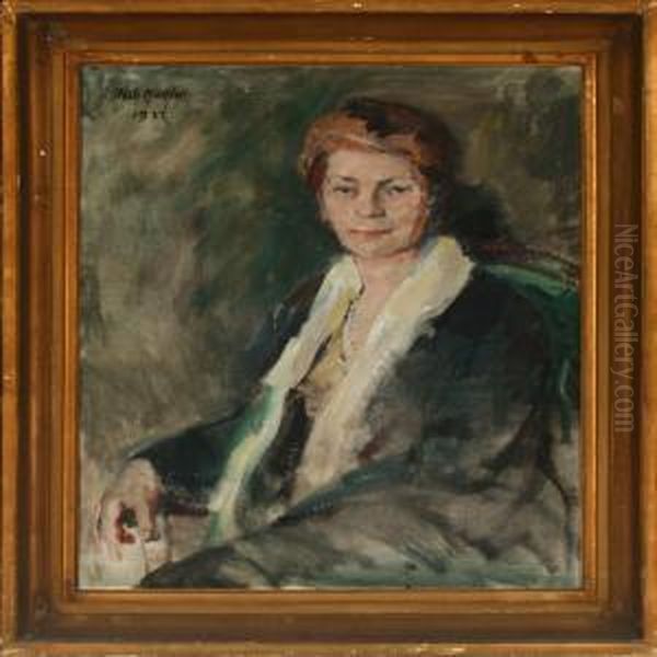 Portrait Of Else Linnet Oil Painting by Niels Hansen