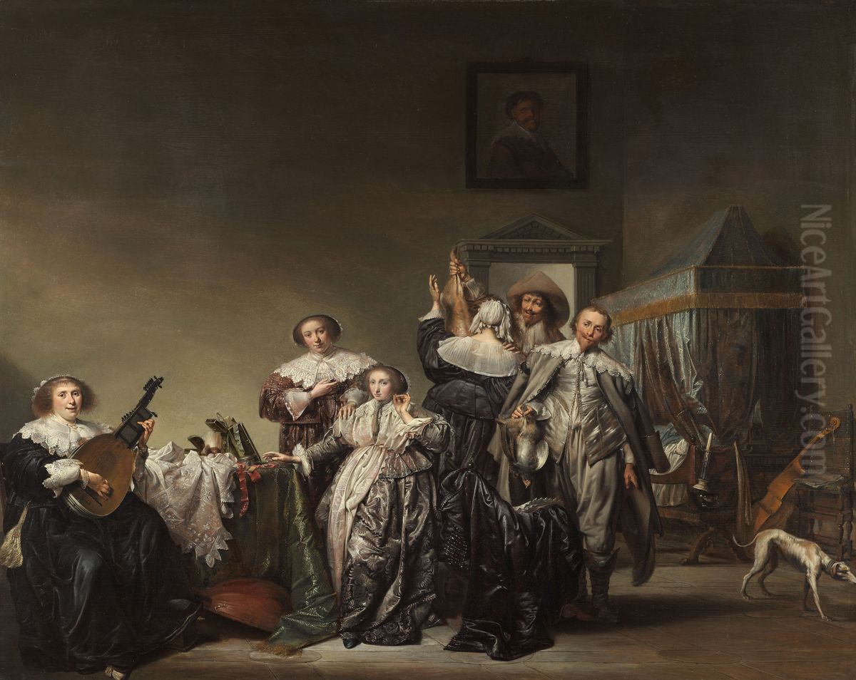 Gallant Company Oil Painting by Pieter Codde