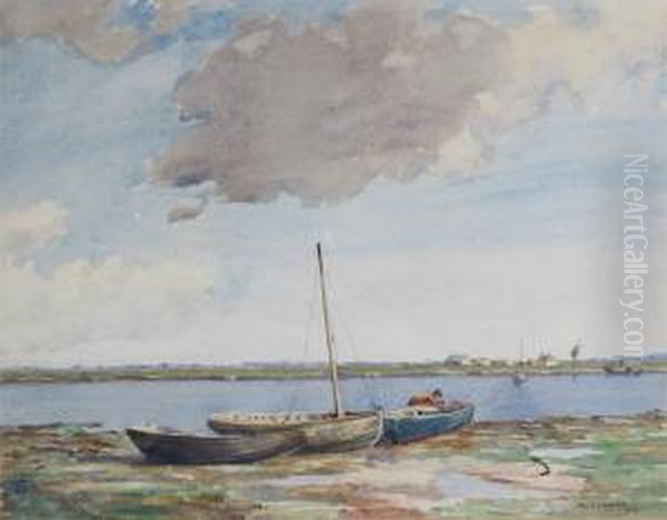 An Essex Creek Oil Painting by Martin Hardie