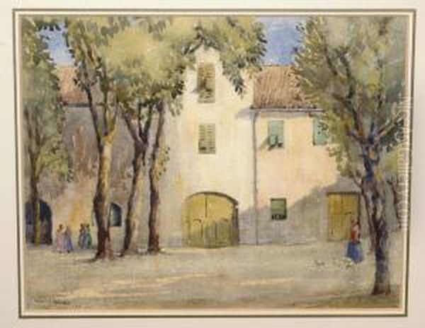 The Piazza Outside Base Hq, Arquata, Serivia Oil Painting by Martin Hardie