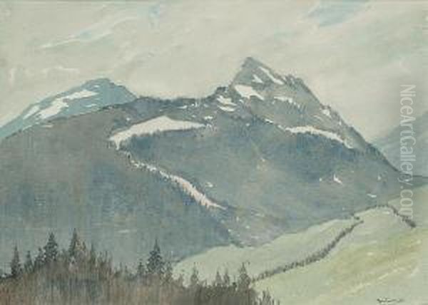 Mountain Landscape Oil Painting by Martin Hardie