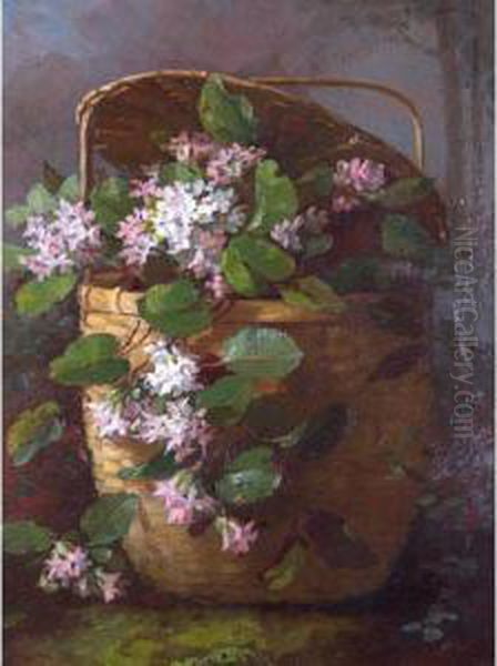 A Basket Of Flowers Oil Painting by Anna Eliza Hardy