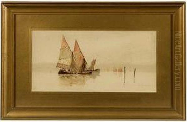 Sail Boats.
Chromolithograph. Oil Painting by Louis Kinney Harlow
