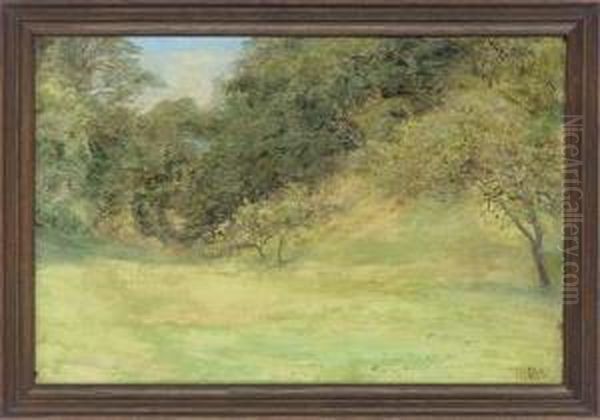 A Sunny Orchard, Somerset Oil Painting by Edward Steel, Harper Jnr.