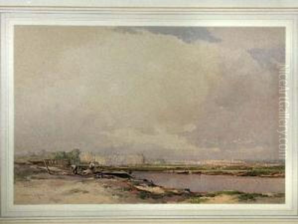 On The Sussex Coast Oil Painting by Charles Harrington