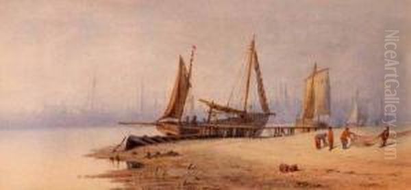 The
Drying Nets Oil Painting by Charles Harmony Harrison