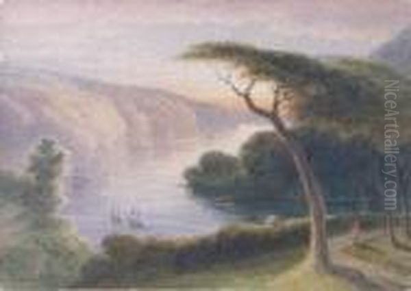 Shipping On The Fal? Oil Painting by Thomas Hart