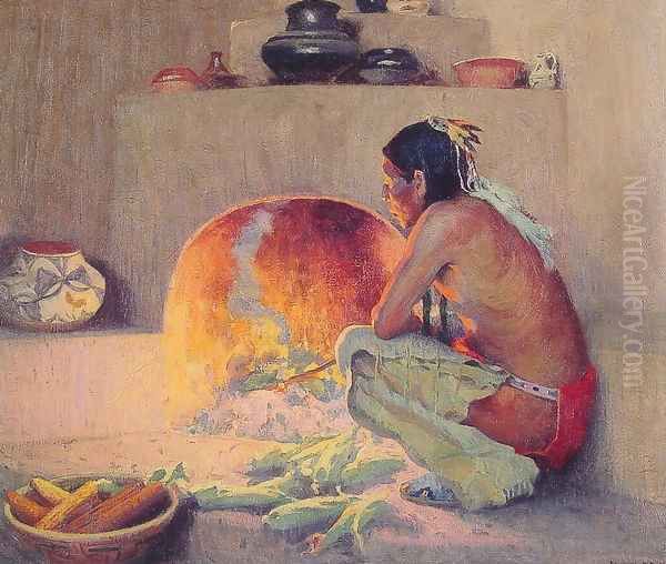 By the Fire Oil Painting by Eanger Irving Couse