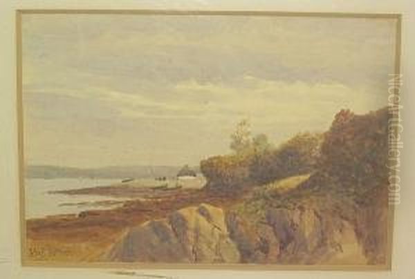 'queenstown Harbour From 
Crasholme(?), C.cork', And Another, 'autumn At The Eccles Hotel 
Glenfarriff' Oil Painting by Henry Albert Hartland