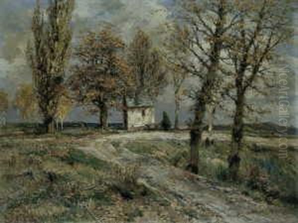 Eifellandschaft Mit Kapelle. 
Signiert Und Datiert Unten Links: H. Hartung 1915. Ol Auf Leinwand. H 
60; B 80 Cm. Oil Painting by Heinrich Sen Hartung