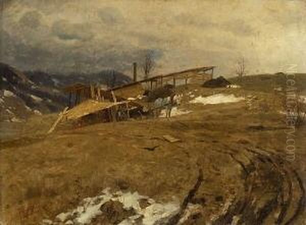 Vorfruhling Im
 Voralpenland Oil Painting by Hermann Hartwich