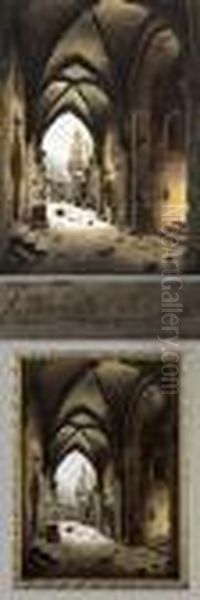 Kloster Walkenried/harz Oil Painting by Carl Georg Adolph Hasenpflug