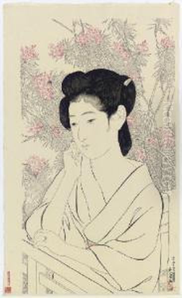 Four Woodcuts, The Last With Silver Mica, Each Signed 
Goyo Ga Oil Painting by Goyo Hashiguchi