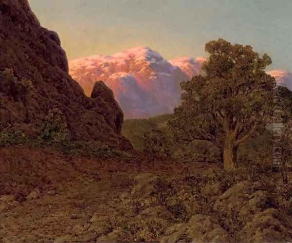 Sunrise over the Mountain Oil Painting by Ivan Fedorovich Choultse