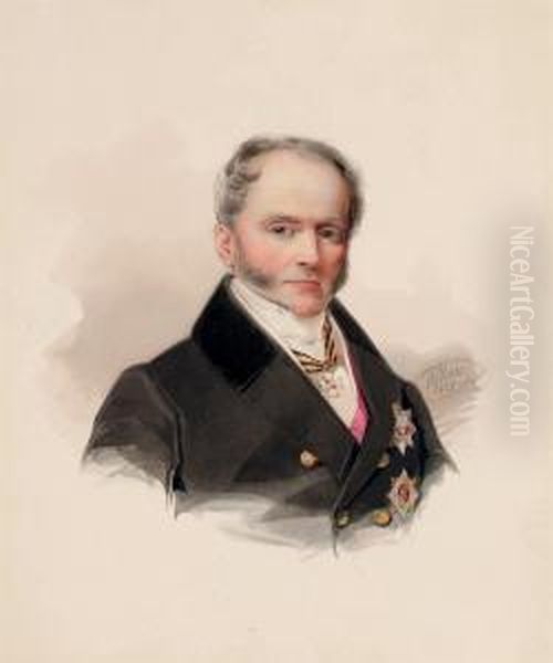 Portrait Of Dmitry Vasilievich Vassilchikov (1778-1859) Oil Painting by Fritz Thaulow