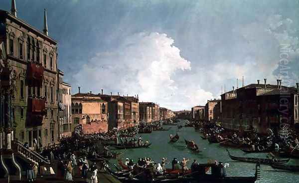 A Regatta on the Grand Canal, c.1735 Oil Painting by (Giovanni Antonio Canal) Canaletto