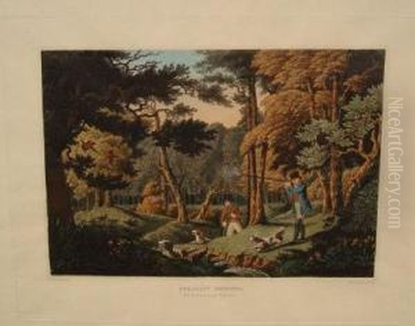 Pheasant Shooting . Black Park,(nr.) Uxbridge (bucks) Oil Painting by Robert Havell, Jr.