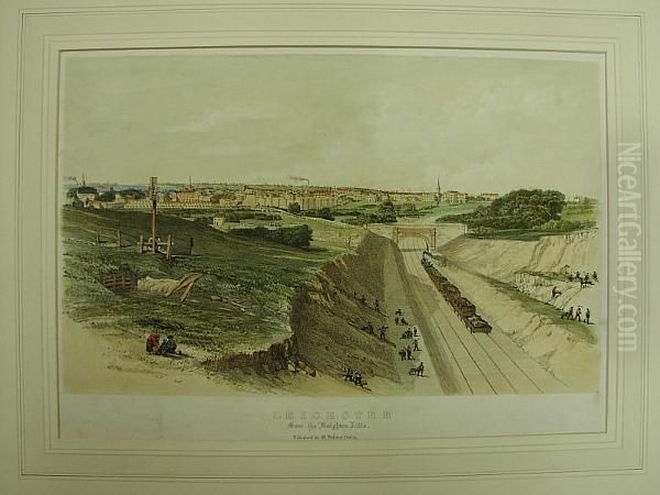 The Iron Bridge Over The River 
Trent Near Sawley On The Line Of The Midland Counties Railway Oil Painting by George Hawkins