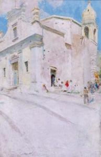 Village Church Oil Painting by Charles Hawthorne