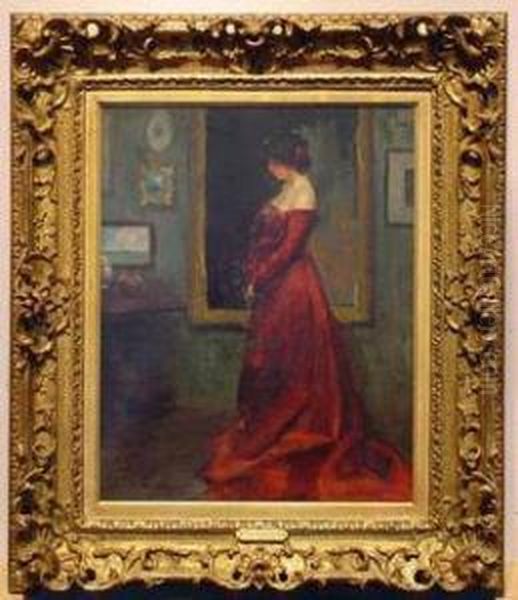The Red Gown Oil Painting by Charles Hawthorne