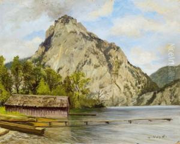 Konvolut: 4 Stuck Oil Painting by Karl Hayd