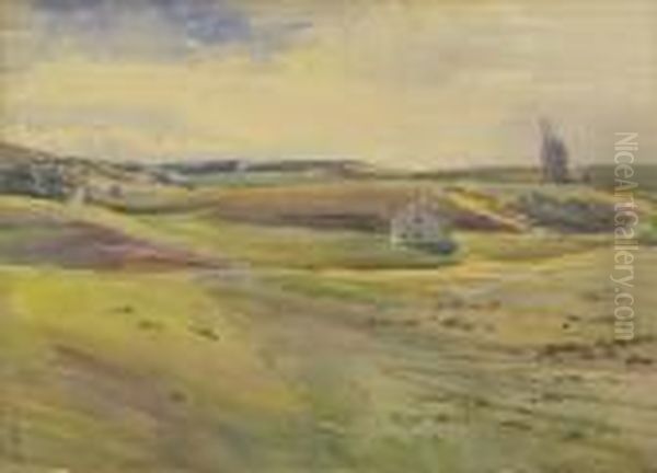 Sunset On Cape Cod - Year 1922. 
Signed And Dated Lower Right Arthur M. Hazard '22. Titled On Backing 
Paper. Oil Painting by Arthur Merton Hazard