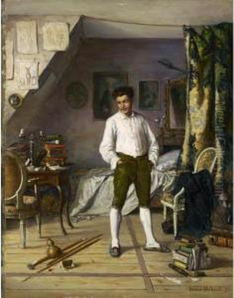 Interieur, 1873 
Interior, 1873 Oil Painting by Henri Hebert