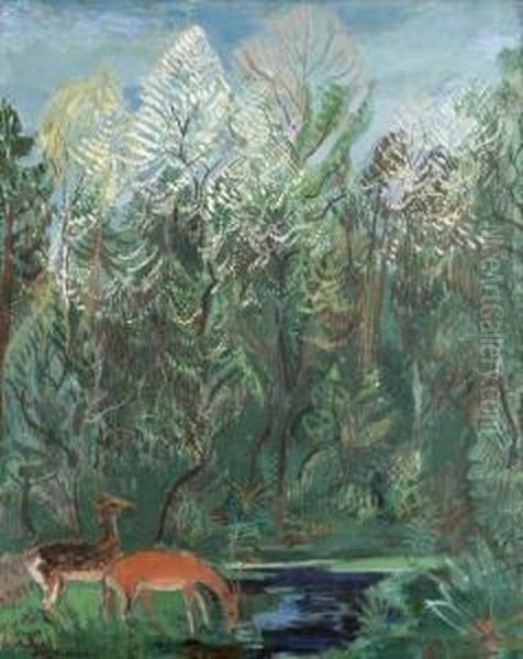 Sous Bois Oil Painting by Joseph Hecht