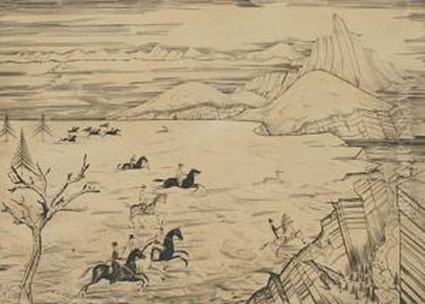 Polowanie Oil Painting by Joseph Hecht