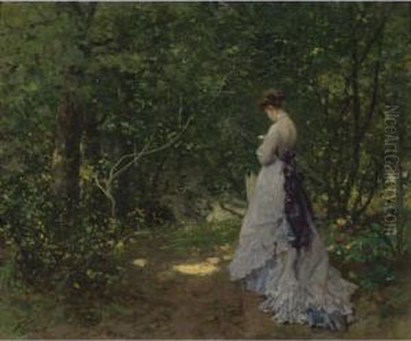 Woodland Stroll Oil Painting by Ferdinand Heilbuth