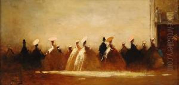 Vornehme Gesellschaft. Oil Painting by Walter Heimig