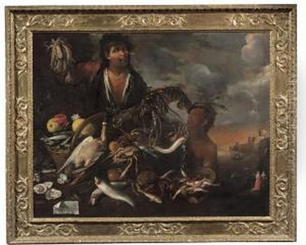 Il Venditore Di Pesci (pescivendolo) O 1655 Oil Painting by Joseph the Younger Heintz