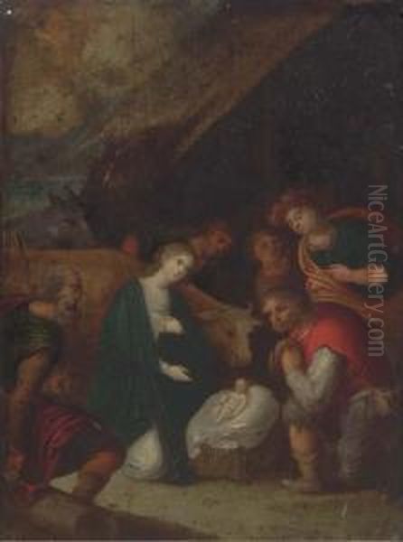 The Adoration Of The Shepherds Oil Painting by Joseph the Younger Heintz