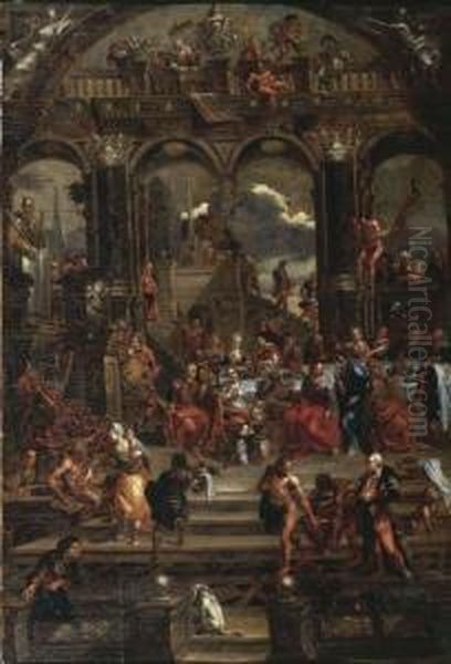 The Wedding Feast At Cana Oil Painting by Joseph the Younger Heintz