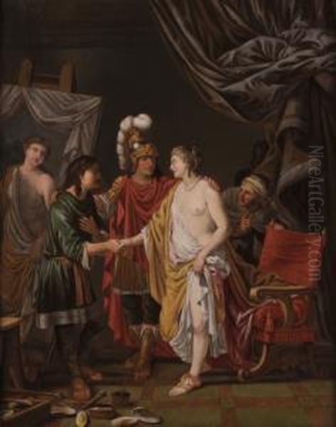 Alexander Der Grosse Uberlasst Dem Maler Apelles Seine Geliebte Campaspe Oil Painting by Johann Heiss