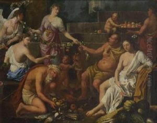 Allegorie Der
 Jahreszeiten. Oil Painting by Johann Heiss