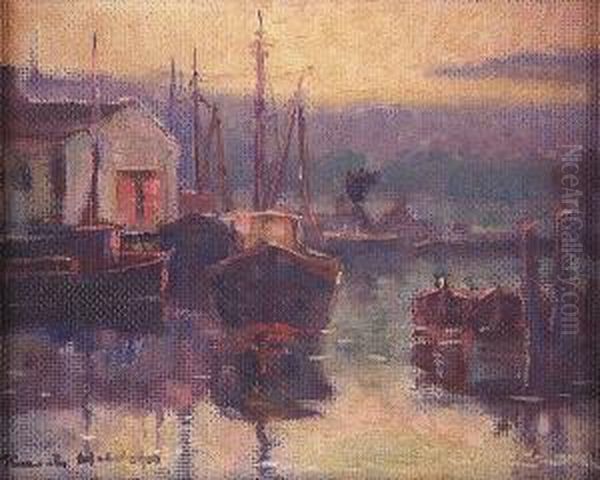 Shrimp Boat Oil Painting by Knute Heldner