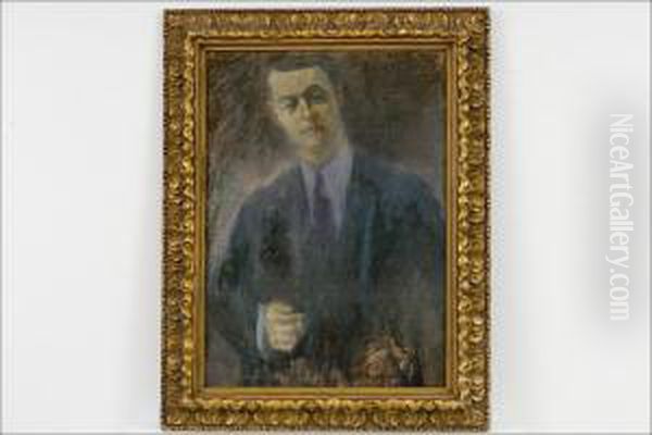 Miehen Muotokuva - Mansportratt. Oil Painting by Ester Helenius