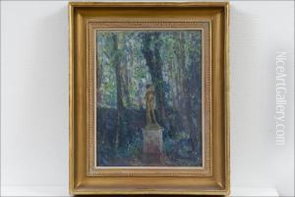 Puistonakyma - Parkvy. Oil Painting by Ester Helenius